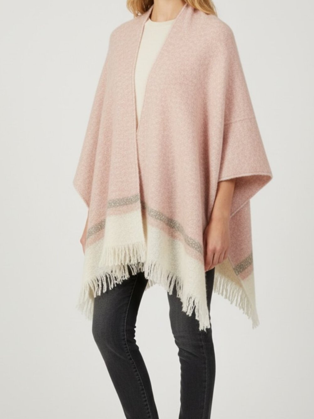 Molina By Jimmy Hourihan Shawl Cape Made In France Pink OSFA